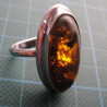 Oval Amber Stone Silver Ring_1415