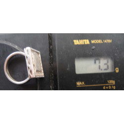 Verse Engraved Zircon Silver Ring_1417