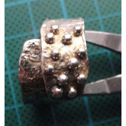 Granule & Hammered Wide Band Silver Ring_1418
