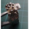 Granule & Hammered Wide Band Silver Ring_1418