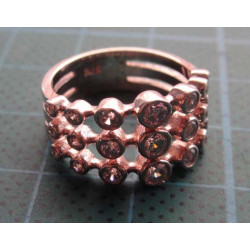 Üç Sıra Zirkon Taşlı Gümüş Yüzük_1419