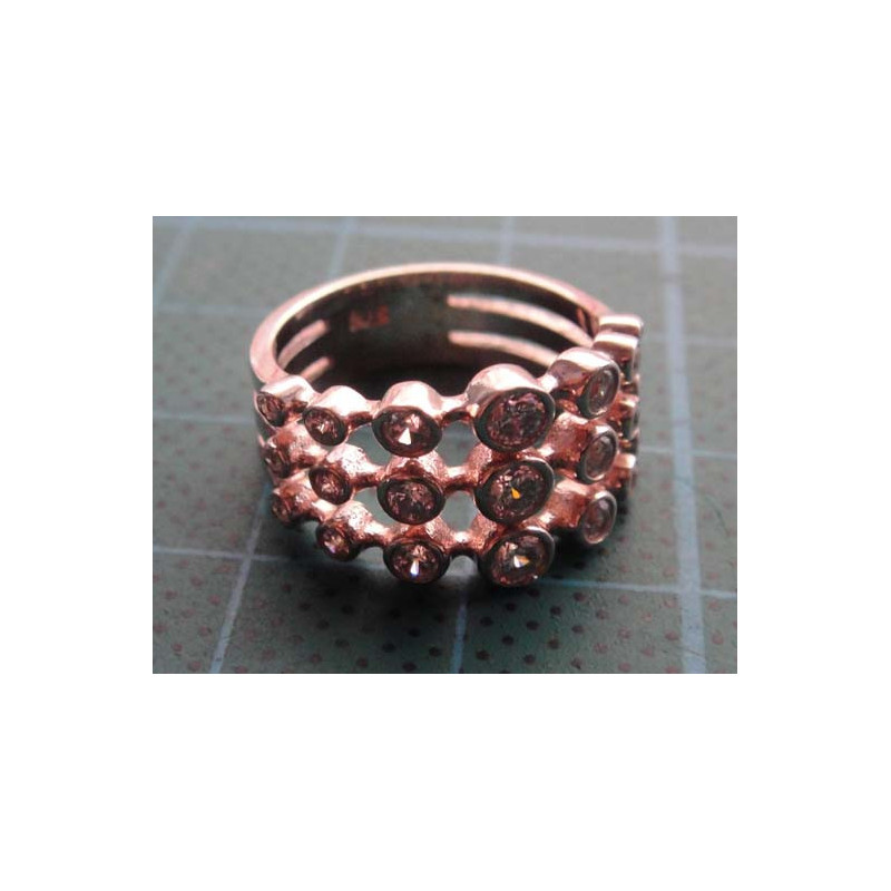 Triple Row Zircon Silver Ring_1419
