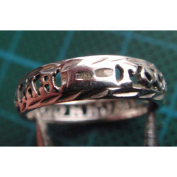 Russian Prayer Engraved Silver Ring_1421