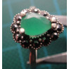 Green Stone Marcasite Hurrem Silver Ring_1424