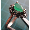 Green Stone Marcasite Hurrem Silver Ring_1424