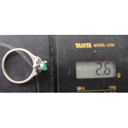 Yeşil Taşlı, Markazitli Gümüş Yüzük_1424