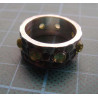 Peridot Stone Hammered Wide Band Silver Ring_1429