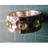 Peridot Stone Hammered Wide Band Silver Ring_1429