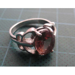 Silver Ring with Pink Stone_1431