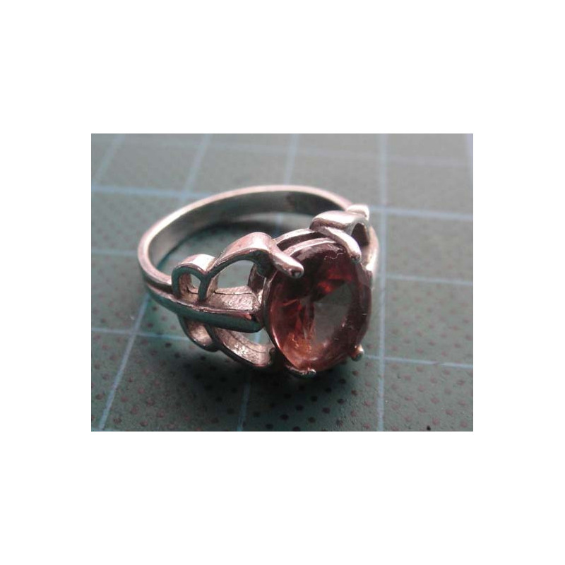 Silver Ring with Pink Stone_1431