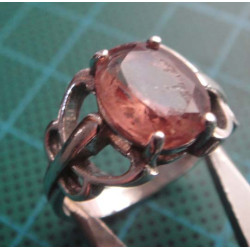 Silver Ring with Pink Stone_1431