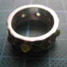 Peridot Stone Hammered Wide Band Silver Ring_1429