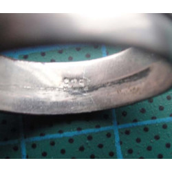 El Boyaması Çiçek Desenli Çini Taşlı Gümüş Yüzük_1435