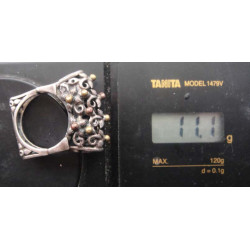 Floral Crown Form Silver Ring_1436