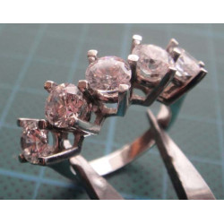 Five Stone Zircon Silver Ring_1437