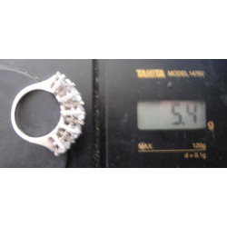 Five Stone Zircon Silver Ring_1437