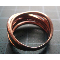 Crossover Spiral Zircon Gold Colored Silver Ring_1439