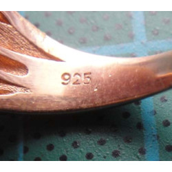 Crossover Spiral Zircon Gold Colored Silver Ring_1439