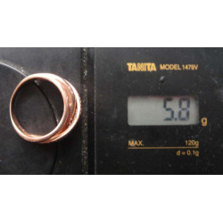 Crossover Spiral Zircon Gold Colored Silver Ring_1439