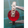 Red Stone Zircon Band Silver Ring_1441