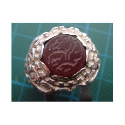 Akik Taş Üzerine Dua Yazılı Gümüş Yüzük_1343