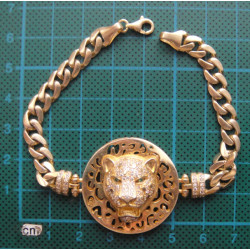 Leopar Temalı Gümüş Bileklik_866