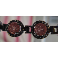 Doğal Pembe Taşlı Gümüş Bileklik_896