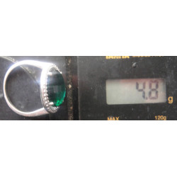 Doğal Yeşil Taşlı Gümüş Yüzük_1517