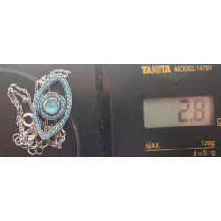 Göz Formunda mavi Taşlı Gümüş Bileklik_901