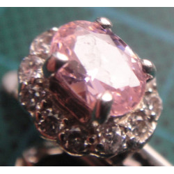 Pembe Taşlı Gümüş Küpe_457