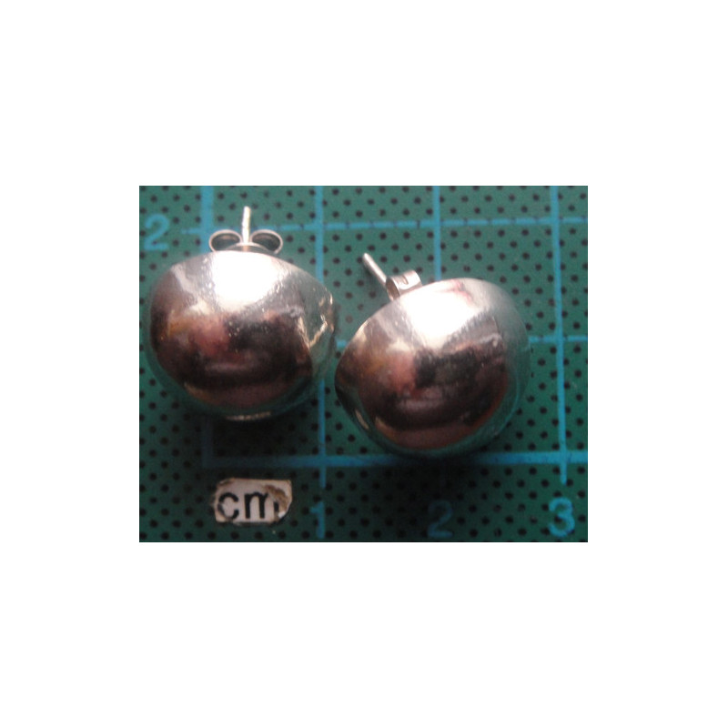 Yarım Top Gümüş Küpe_468