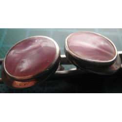 Pembe Taşlı Gümüş Küpe_477