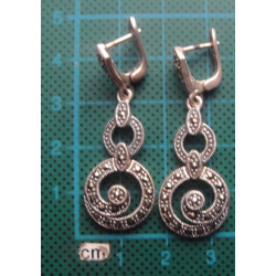 Markazit Taşlı Gümüş Küpe_480