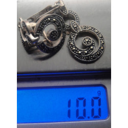 Markazit Taşlı Gümüş Küpe_480