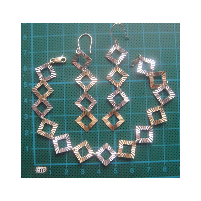 Gümüş Bileklik ve Küpe SET_914