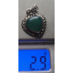 Markazit Taşlı Gümüş  Kolye Ucu_1936