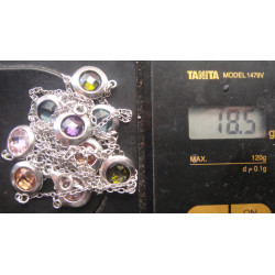 Doğal Taşlı Gümüş Kolye_589