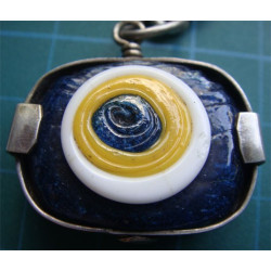 Tuğra ve Nazar Boncuklu Gümüş Anahtarlık_8