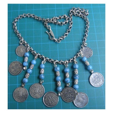 Ottoman Coins Turquoise Necklace_126