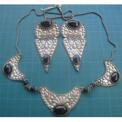 Black Stone Necklace and earring Set_82