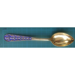 6 Silver Enamel Russian Spoon Set with Box_2