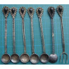 Oltu Stone Ottoman Coin 6 ea Tea Spoon and one Lemon Fork_64